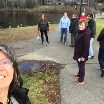 A group of staff taking part in the MHC walking club