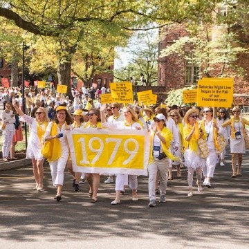 The class of 1979 marching in the 2019 Laurel Parade
