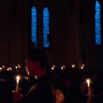 The chant processional begins the Vespers concert
