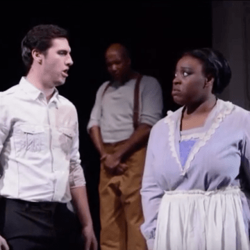 A scene from Dark River: The Fannie Lou Hamer Story - Marlowe Confronts Fannie