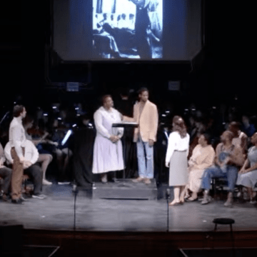 A scene from Dark River: The Fannie Lou Hamer Story - Robert Moses &amp; Fannie Lou Hamer