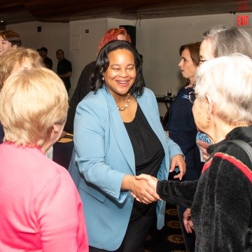 MHC in DC - President Holley greets alums