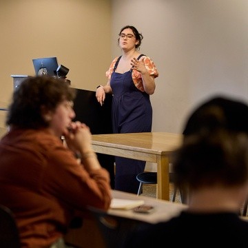 Senior presents during Senior Symposium at Mount Holyoke College, April 18, 2025.