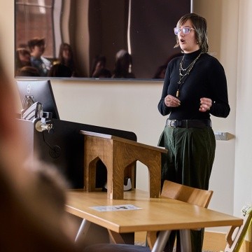 Senior presents during Senior Symposium at Mount Holyoke College, April 18, 2025.