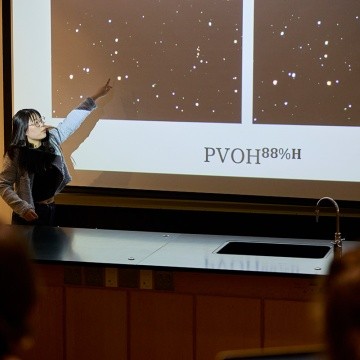 Senior presents during Senior Symposium at Mount Holyoke College, April 18, 2025.