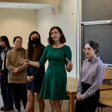 Student presenting at Senior Symposium in 2023