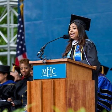 Tehani Chandrasena Perera ’25 student speaker at Mount Holyoke’s Commencement 2025