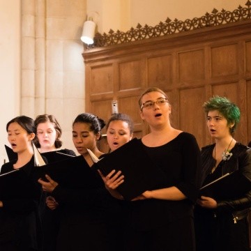A small group of singers during the Vespers concert