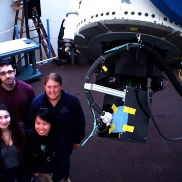 Students at the Williston Observatory