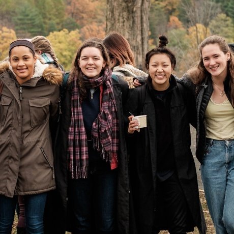 MHC Commitment Homepage Header - Students on the Mount Holyoke College campus