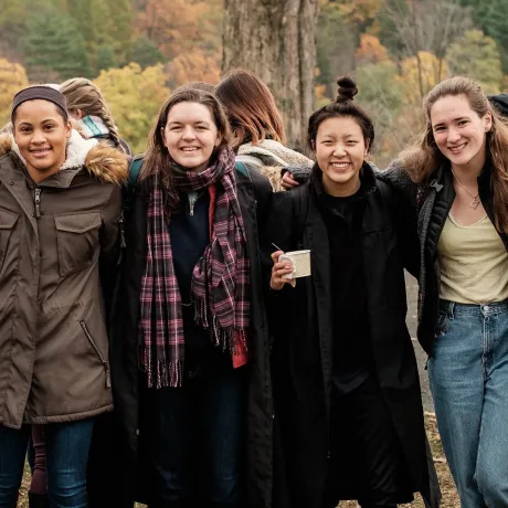 Students on the Mount Holyoke College campus