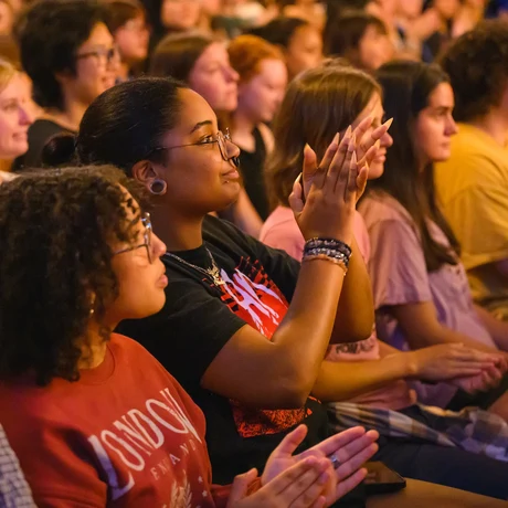 Students clapping during the Honor Code Ceremony at Mount Holyoke College
