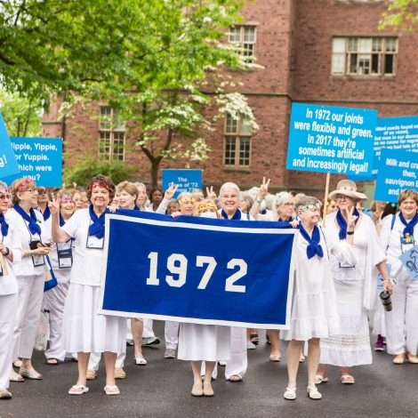 The class of 1972 marching in the 2022 Laurel Parade