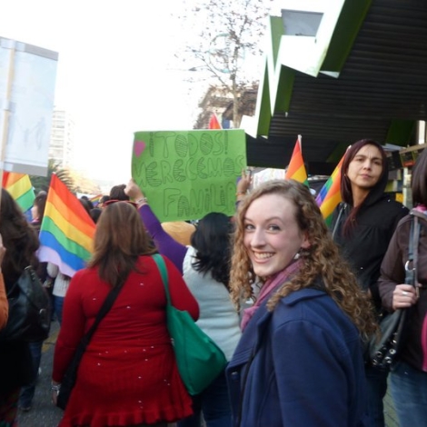 Emily McGranachan ’12 at the Marcha de la Diversidad Sexual, Santiago, Chile, 2011.