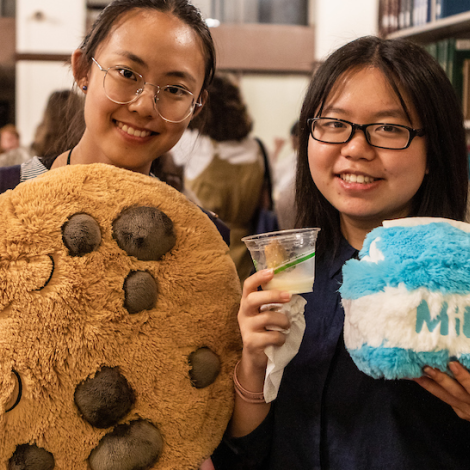 Students enjoy their first Milk and Cookiess during Orientation