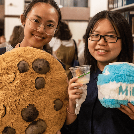 Students enjoy their first Milk and Cookiess during Orientation