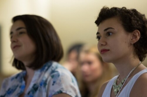 Students listening to a lecture