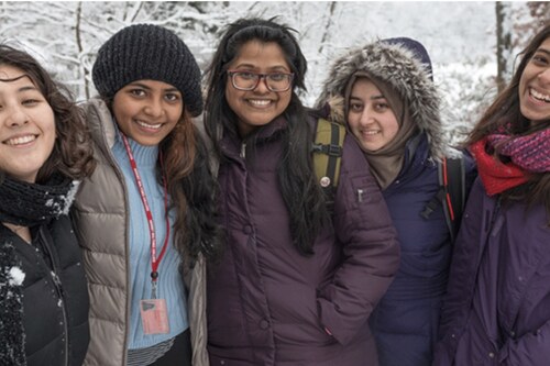 International Students on Mount Holyoke College in Winter