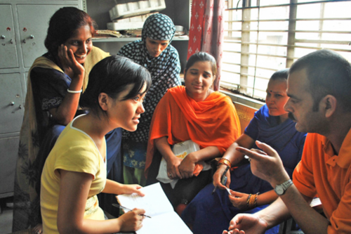 Photo of a Mount Holyoke student taking part in an international internship