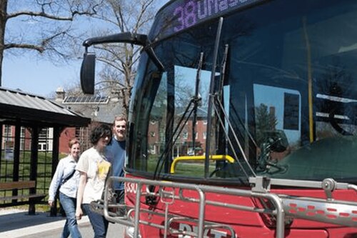 Students boarding bus