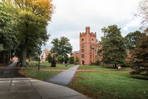 Campus green space at Mount Holyoke.