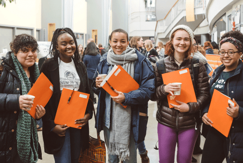 A group of students who participated in a Global Challenges conference