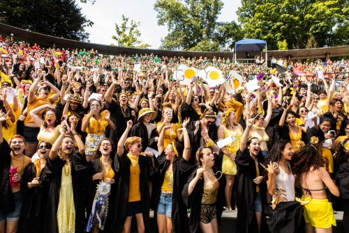 Students celebrating during Convocation