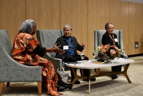 IGD Opening Event with Barbara Love, Ximena Zúñiga, Beverly Tatum. Photo by Emma Quirk '26.