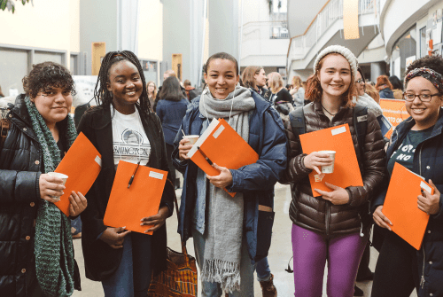 A group of students who participated in a Global Challenges conference