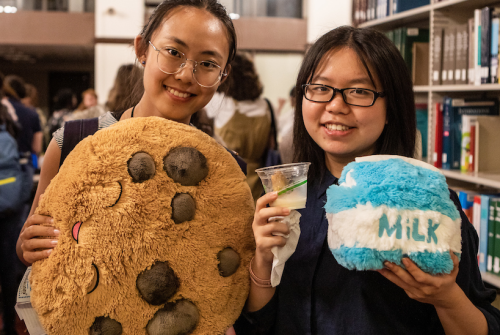 Students enjoy their first Milk and Cookiess during Orientation
