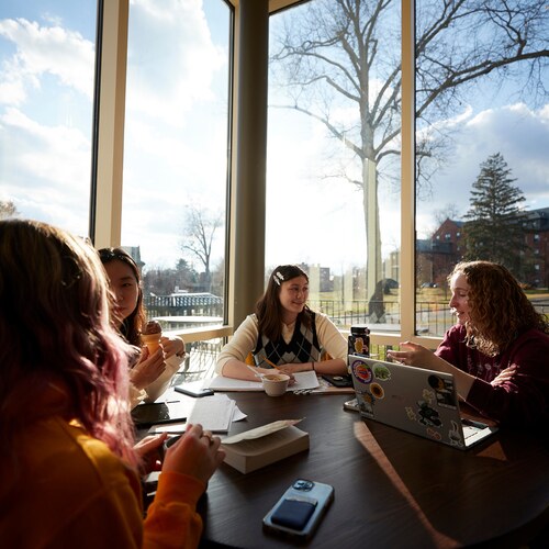 Students around the table