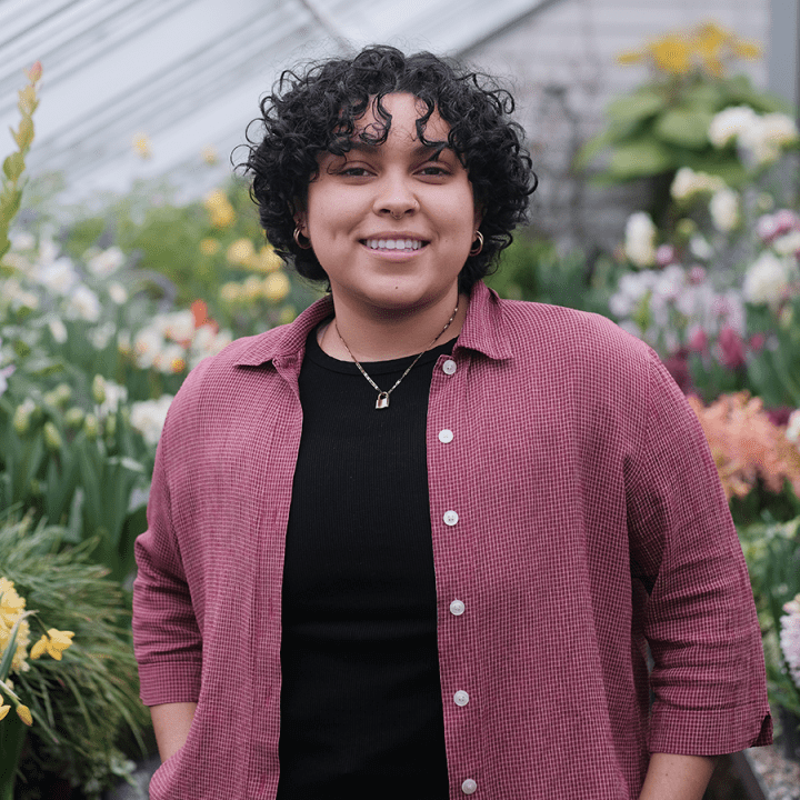 Steph Maldonado ’23 in the Talcott Greenhouse