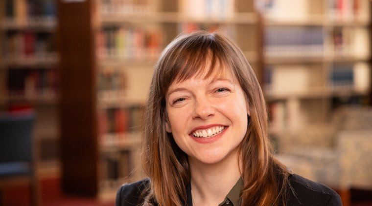 Kat Janeczek, 2024, in the library reading room