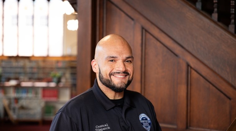 Alex Gonzalez in the Mount Holyoke College library's Reading Room