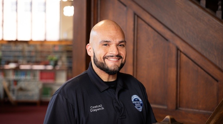 Alex Gonzalez in the Mount Holyoke College library's Reading Room