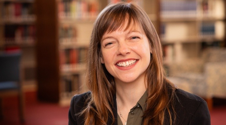 Kat Janeczek, 2024, in the library reading room
