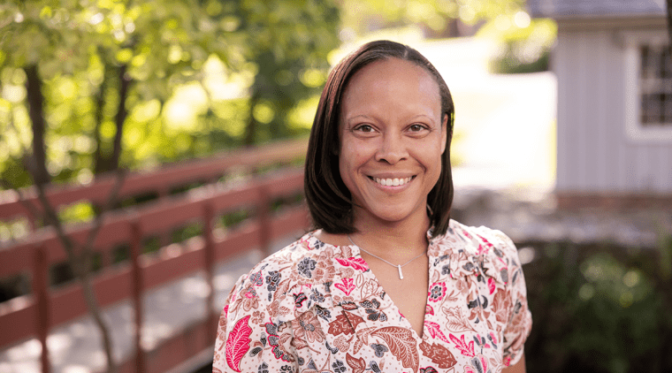 Kristie A. Ford on Mount Holyoke's campus in 2023