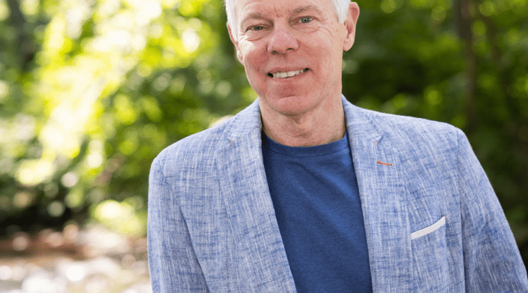 William Seigh in 2023 on the Mount Holyoke College campus. Photo by Joanna Chapman.