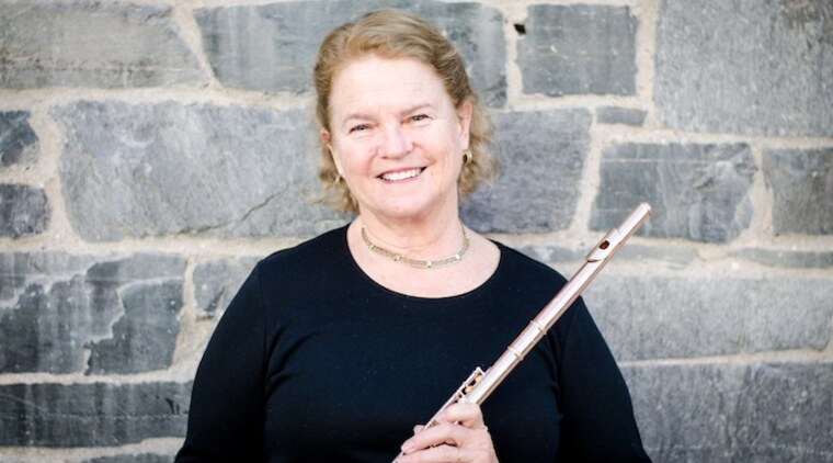 Alison Hale holding a flute