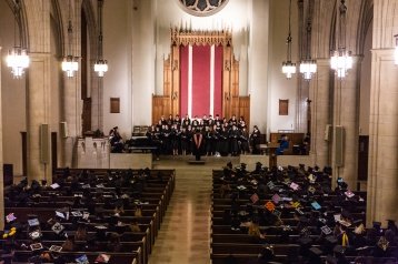 The class of 2019 at the Baccalaureate ceremony in Abbey Chapel