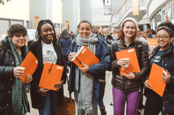 A group of students who participated in a Global Challenges conference