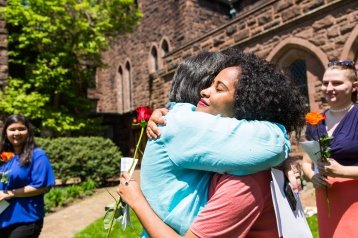 A hug during the Blessing and Sending ceremony