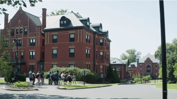 A group of prospective students taking a campus tour