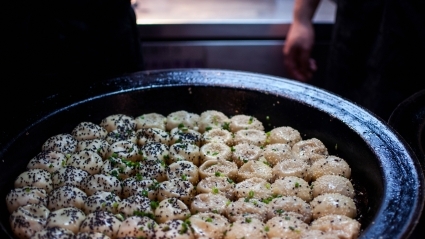 A platter full of Yang’s dumplings