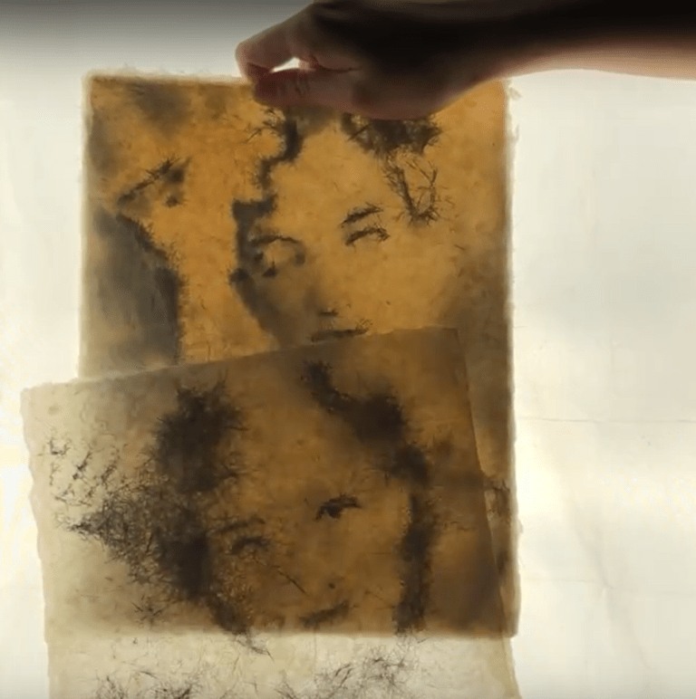 Four Minguo Women Project - Photo of women sketched on yellowed paper