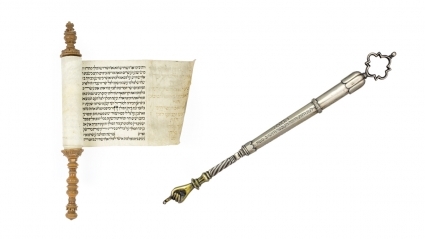 Scroll of Esther and yad from the Mount Holyoke College Art Museum