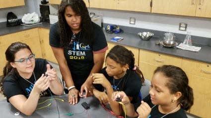 STEM Camp - Shani with some students