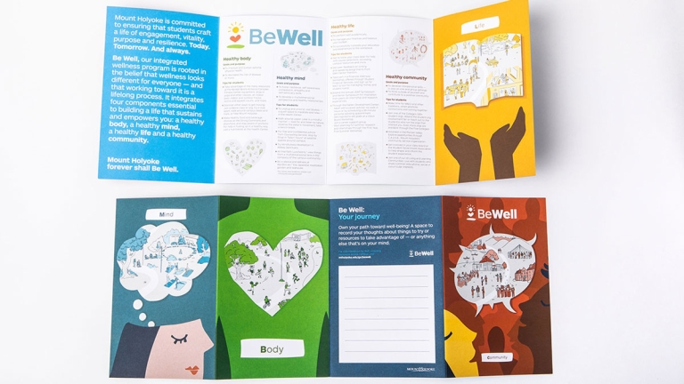 Samples of the work that won a 2019 UCDA award: Be Well Booklet