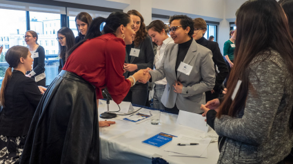 Students connect with alumnae at the annual Careers in Public Service event in Washington, D.C.