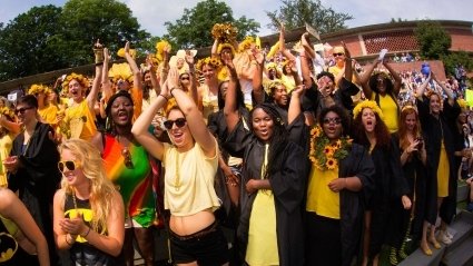 Students celebrating at Convocation